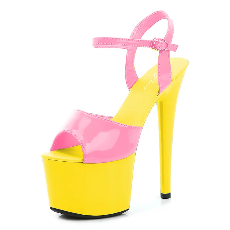 Stripper Heels Women Shoes 2020 Summer Platform High Heels Sandals Thin-heeled 17cm Mixed Colors Sexy Waterproof Dance Slippers