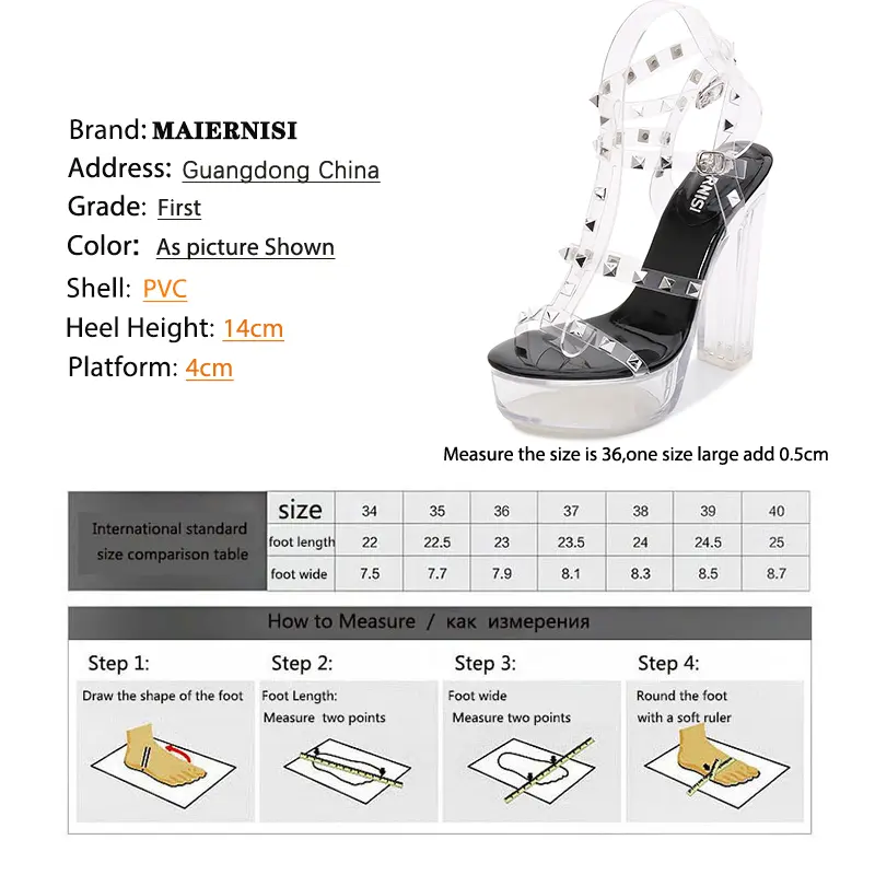 Roman Rivet Sandals Women Crystal High Heel 13cm Silver Female Sandals Sexy Waterproof Platform Steel Pipe  Model Show Shoes