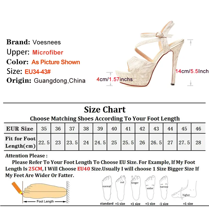 Women Sandals Ankle Buckle Strap High-quality Party Stiletto High Heels Waterproof Platform Summer Model Shoes Nightclub Sandals