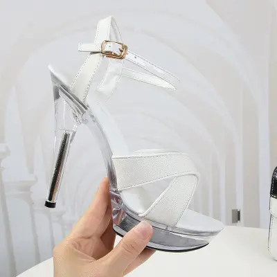 Women Sandals 13-15CM High Heels Open Toe Fetish Sandals Female Shoes Shemale Gladiator Wedding Shoes Lady Model Catwalk Shoes