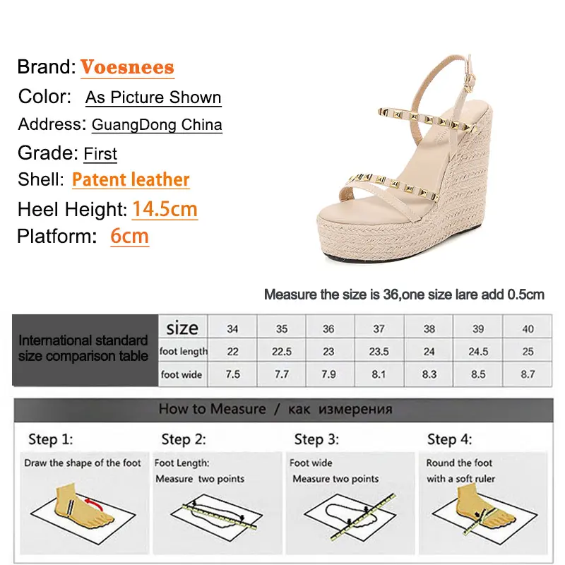 2023 New Platform Female Shoes Straw Rope Weaving Fashion Sandals Women Comfortable Wedges High Heels Summer Rivets Party Pumps