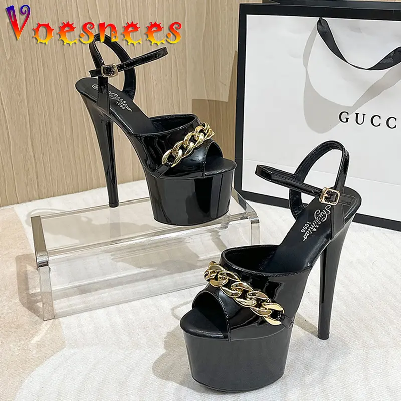 2022 New Brand Women Sandals Summer Shoes Sexy Thick High Heels Platform Dress Party Wedding Shoes Woman Pumps Stripper Heels