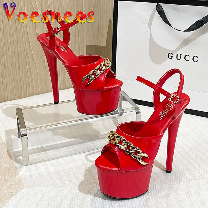 2022 New Brand Women Sandals Summer Shoes Sexy Thick High Heels Platform Dress Party Wedding Shoes Woman Pumps Stripper Heels