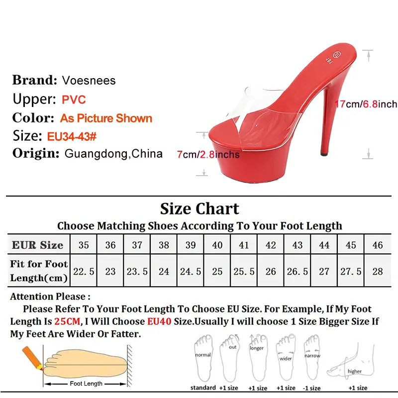 2025 Summer Women PVC Transparent Slippers 17CM Female Platform Nightclub Sandals Summer Slip-on Model Shoes Extreme High Heels