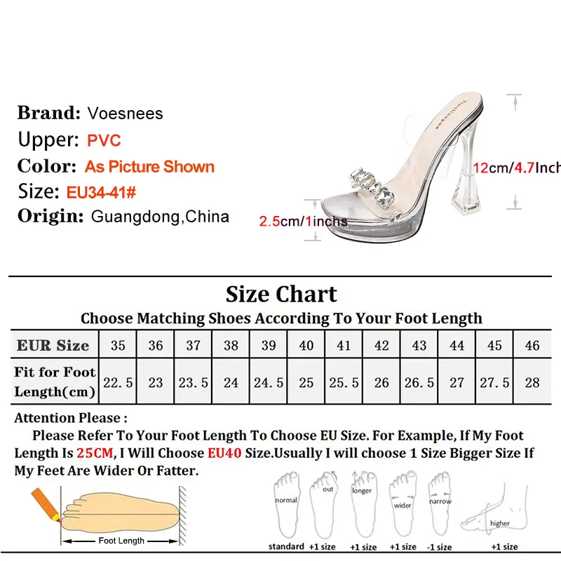 Diamond Slippers For Women Platform 2025 Summer Square Toe Sandals 10CM 12CM High Heels Fashion Ladies Transparent Slides Shoes