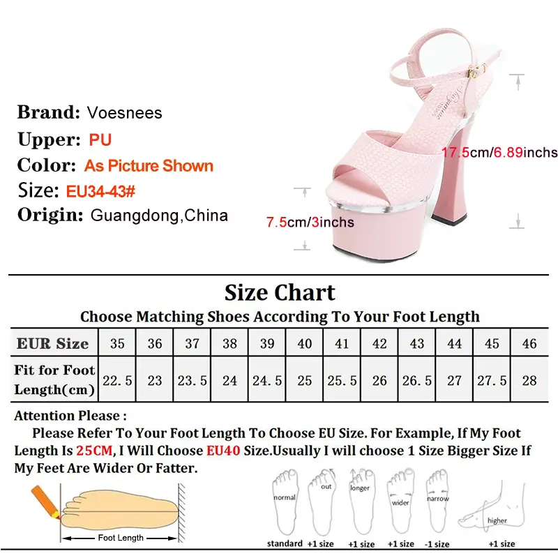 17.5CM Thick High Heels 2025 New Summer Buckle Strap Women Shoes Red Platform Nightclub Dance Shoes T Show Sandals Zapatos Mujer