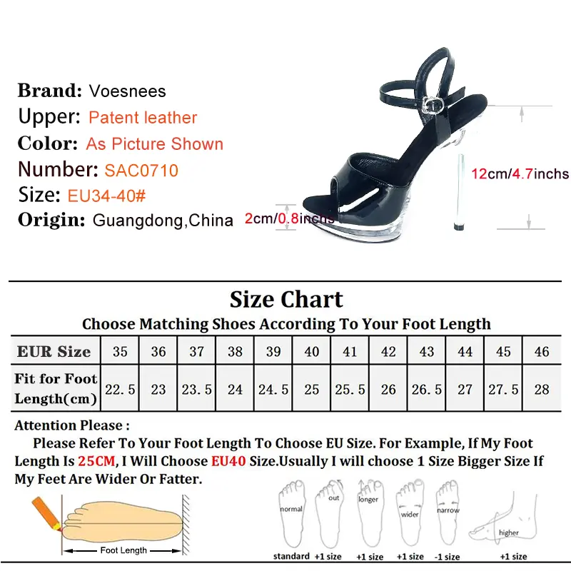 Women Sandals Summer Transparent Stiletto High Heels Basic Black Ankle Strap Office Shoes 12CM Fashion Platform Ladies Sandals