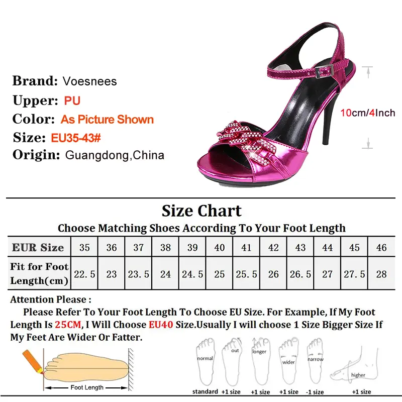 New Buckle Strap Summer 10CM Thin Heel Luxury Sandals Women Office Shoes Designer Chain Decoration Rhinestone Black High Heels