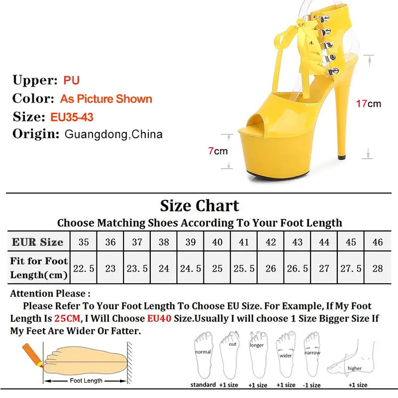 Brand Gladiato New Sandals Pole Dance Women's Shoes High Heels Thick Bottom Stripper Shoes 17CM Lace-up Platform Ladies Sandals