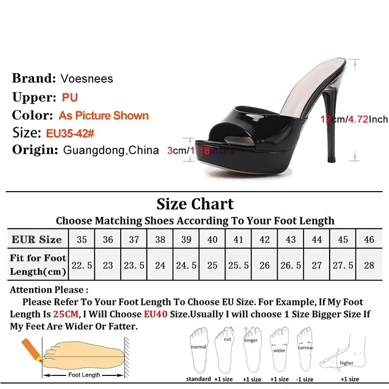 Big Size 35-42 Summer Slippers For Woman 2025 new Comfort Thick Bottom Elegant Party Shoes Slip-on Summer 12CM High Heel sandals