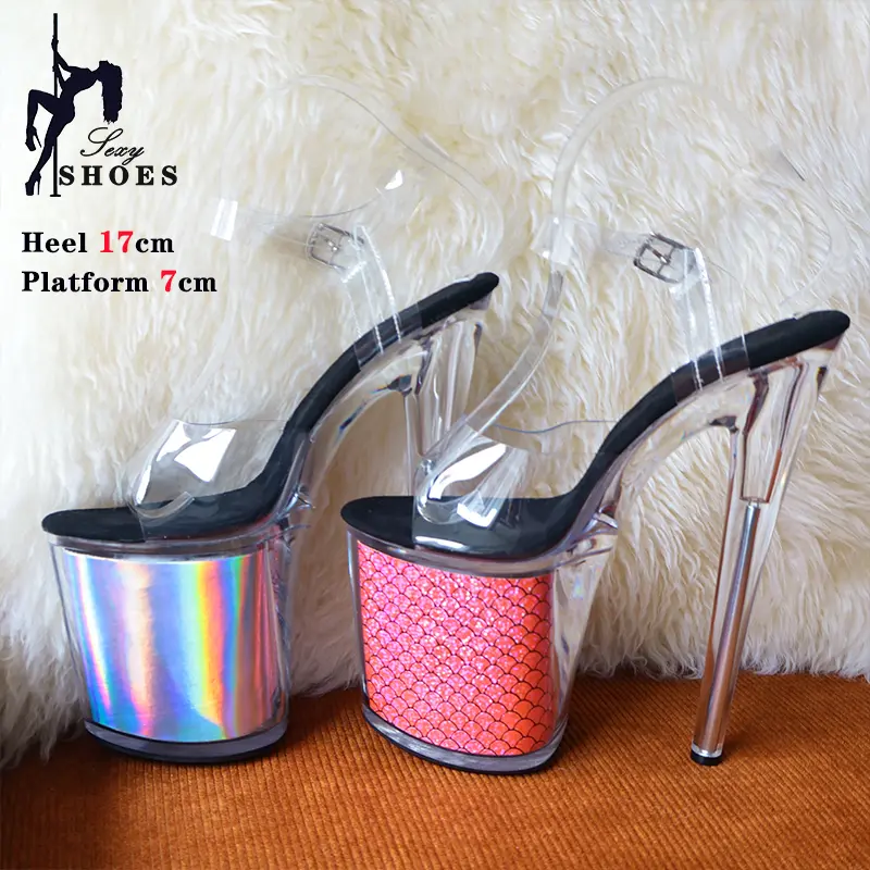 New 17CM/7inches Thick-heeled High-heeled Shoes Female Fairy Wind Summer New All-match Girl Pointed Toe Strap Sandals for Women