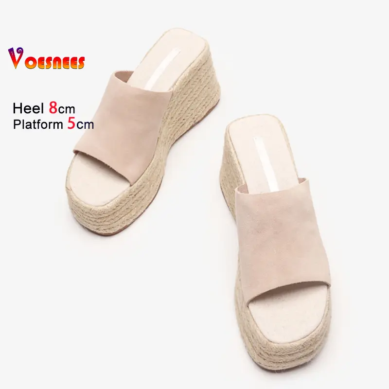 New Retro Style Comfort Wedges Slippers Women Thick Platform High Heels Outdoors Casual Sandals 2025 Summer Roman Female Shoes