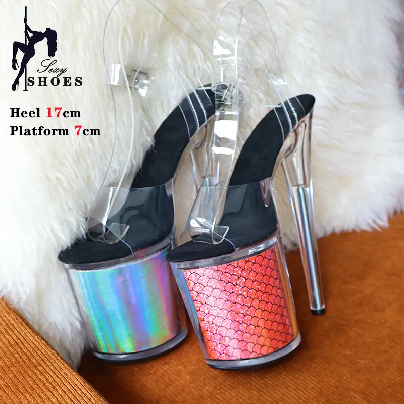 New 17CM/7inches Thick-heeled High-heeled Shoes Female Fairy Wind Summer New All-match Girl Pointed Toe Strap Sandals for Women