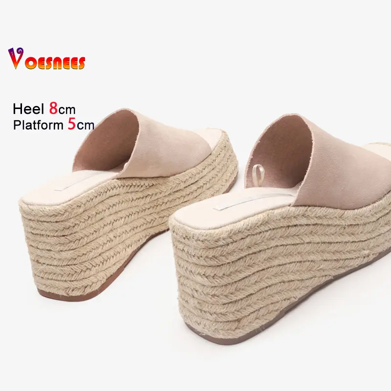 New Retro Style Comfort Wedges Slippers Women Thick Platform High Heels Outdoors Casual Sandals 2025 Summer Roman Female Shoes