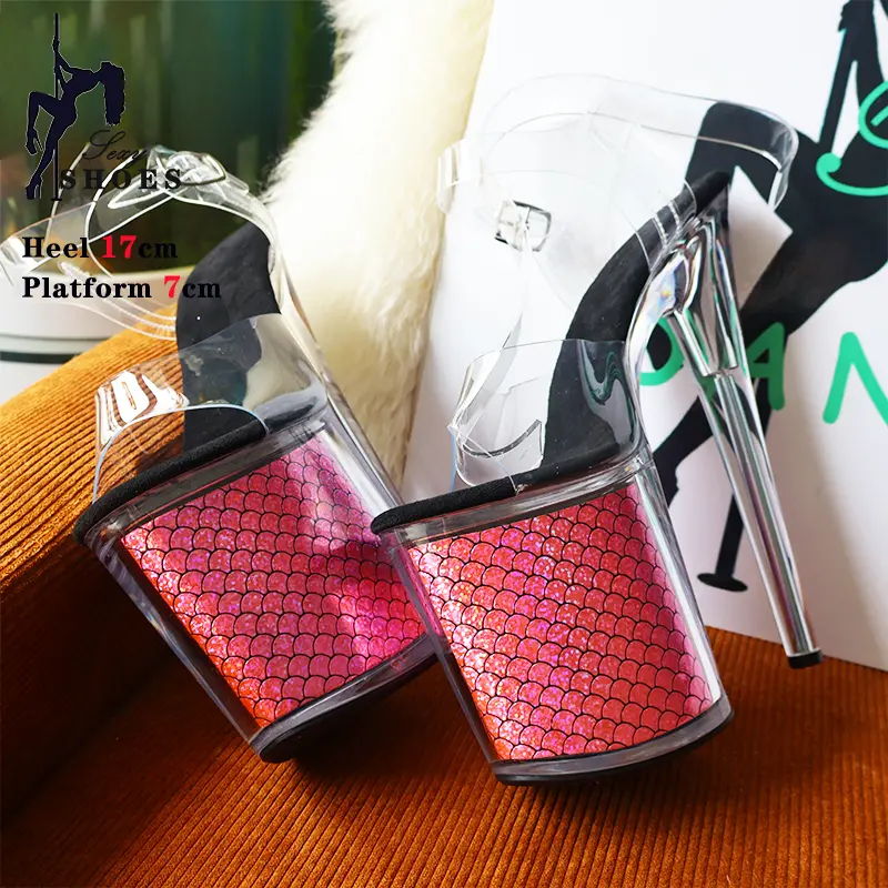 New 17CM/7inches Thick-heeled High-heeled Shoes Female Fairy Wind Summer New All-match Girl Pointed Toe Strap Sandals for Women