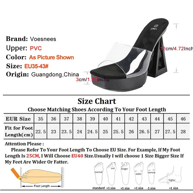 12CM Hollow High Heel Square Toe Women Thick Sole Pink Sandals Square Toe Summer Transparent PVC Sexy Slippers Party Slide Shoes