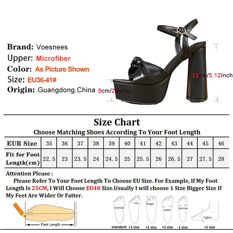 Fashion Bow Buckle Strap Sandals Women Platform Square Toe Nightclub Party Shoes 13CM Chunky Heels Summer Black Sandals Size 41