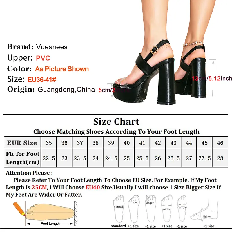 Designer Thick Platform High Heels Transparent Sandals Women 13CM Fashion Back Strap Buckle European and American Model Shoes
