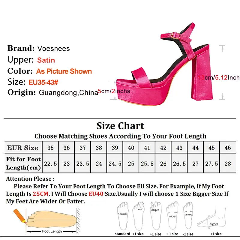 Fashion Silk Satin Buckle Strap 13CM Sandals For Women Thick Platform High Heels 2025 Summer Square Toe Large Size Shoes Female