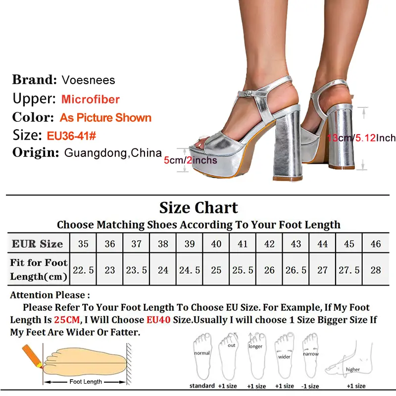 Fashion T Strap Runway Sandals Summer Silvery Party Shoes For Women 13CM Square Toe Chunky High Heels Platform Peep Toe Sandals