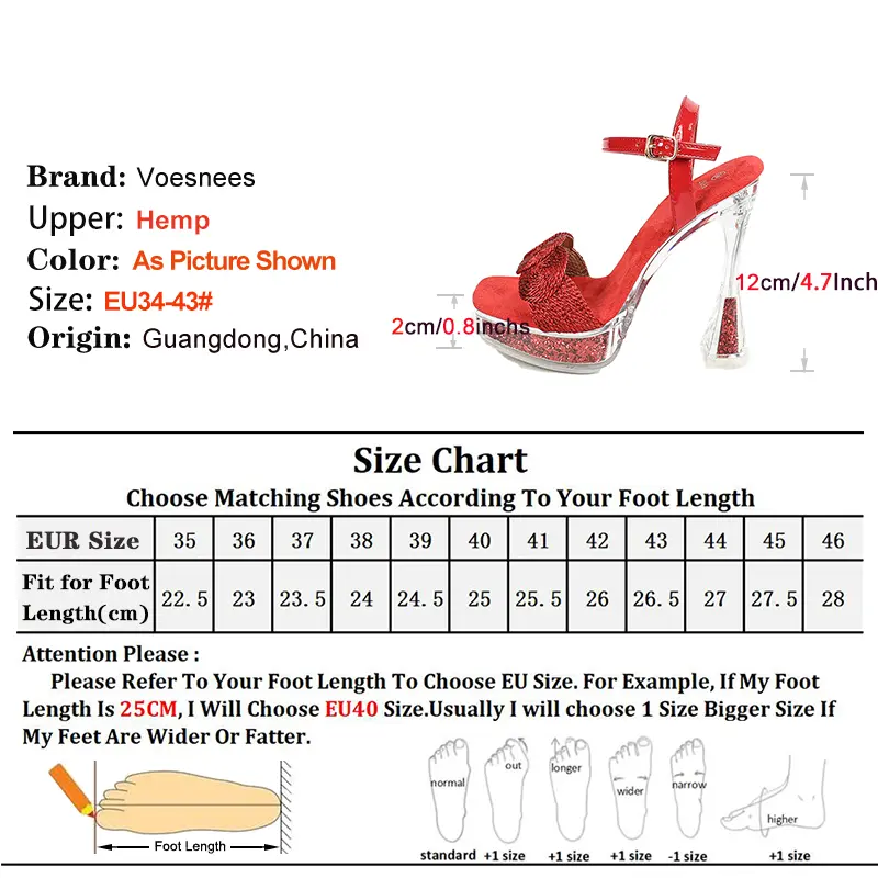 12CM Women Sandals 2025 New Trending Square Toe High Heels Summer Transparent Platform Party Ladies Shoes Large Size Model Shoes
