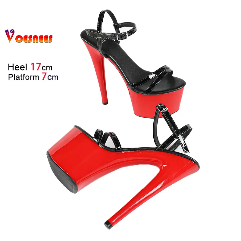 2025 New Fashion Narrowband Buckle Strap Club Sandals For Women 17CM Extreme high heels Summer Platform Gladiator Female Shoes