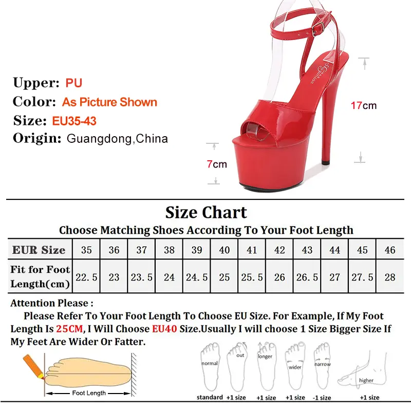 Women's 17cm Platform Sandals High Heels Gladiator Style Sexy Pumps Ladies Stripper Heel Pole Dance Shoes Female Sexy Footwear