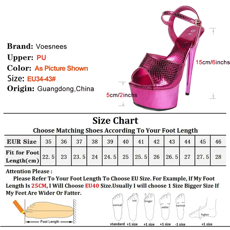 15CM/6Inch Runway Sandals For Women Waterproof Platform Shining Pole Dance Shoes Summer Buckle Strap Wedding Party High Heels