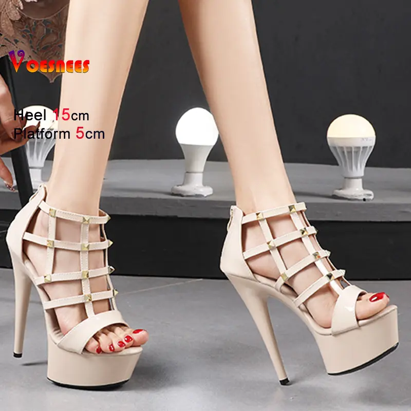 Summer Luxury Open-Toe High Heels for Women Sexy Ribbon Net Platform Sandals Fashion Party Shoes Brand Stage Show Models Pumps