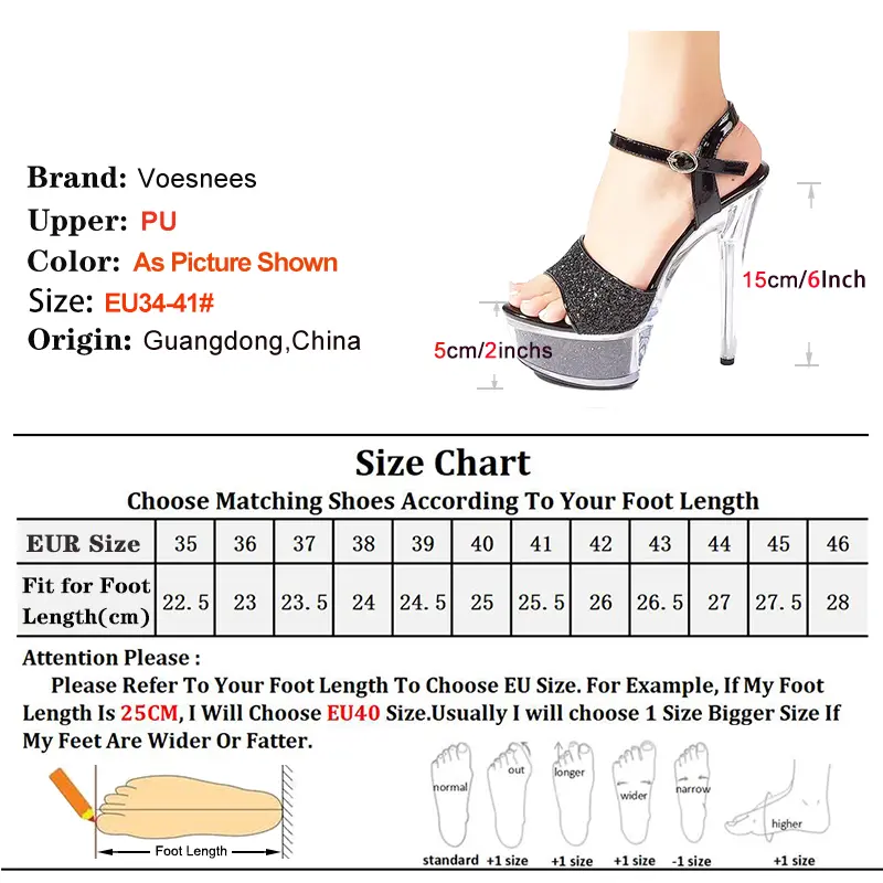 Shiny Sequins Sandals 2024 Summer Women 15CM Party High Heels Waterproof Platform Stage Show Sandals Nightclub Pole Dance Shoes