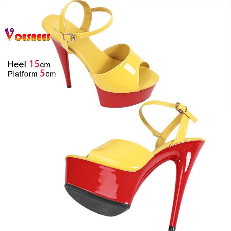 Classic Platform Sandals Runway Model Show Shoes Women Plus Size 43 Hot Sell Summer High Heels 15CM Thin Heel Pole Dance Shoes