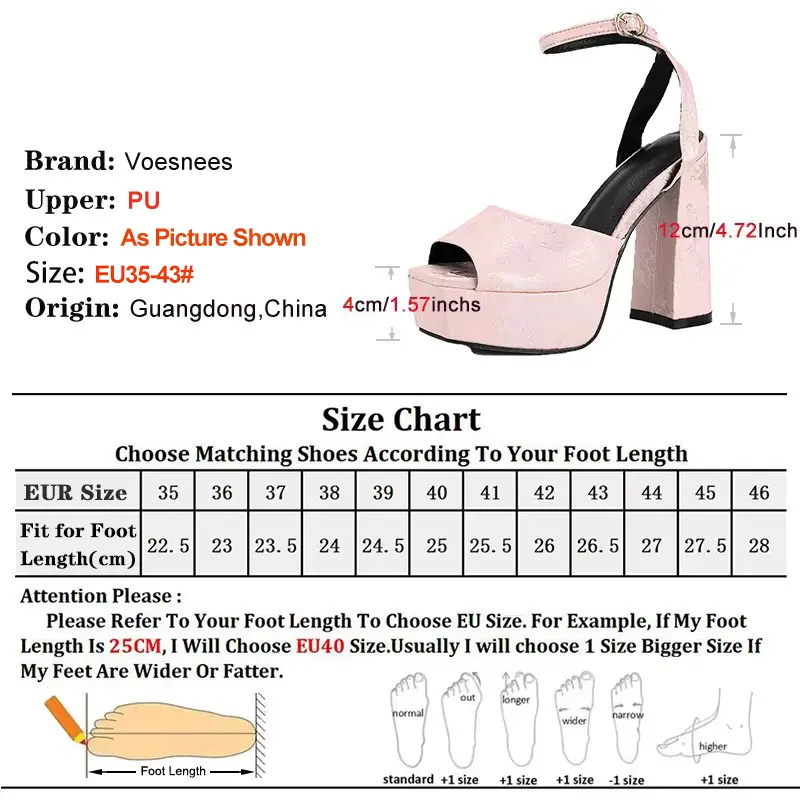12CM Chunky Heel Square Toe Thick Platform Sandals High-quality Women Party Dress Shoes New Pink Satin Ladies Summer High Heels
