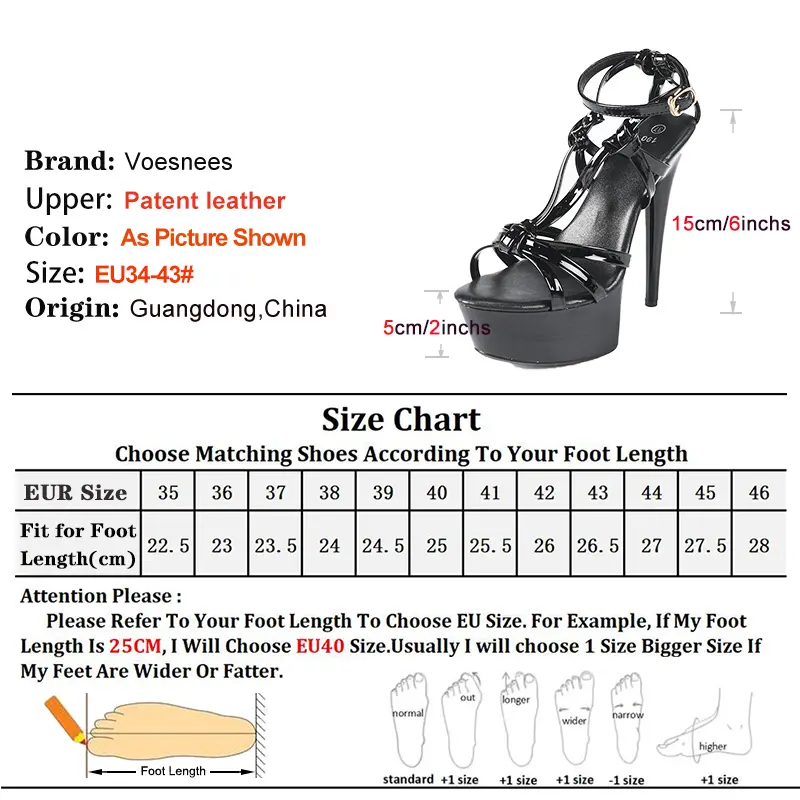 Stripper heels Club Party Sexy Sandals Women 15CM Super High Heels Designer Summer 2025 New Fetish Platform Big Size Woman Shoes