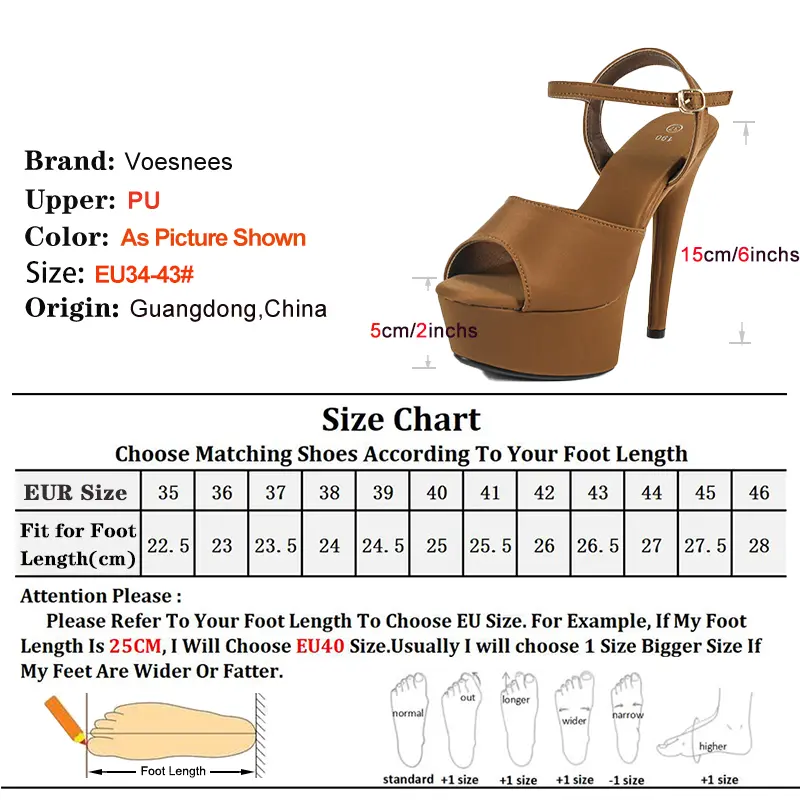 2025 New Summer Thick Platform High Heels Plus Size 43 Fetish Women Shoes Pole Dance 15CM Stiletto Woman Buckle Strap Sandals