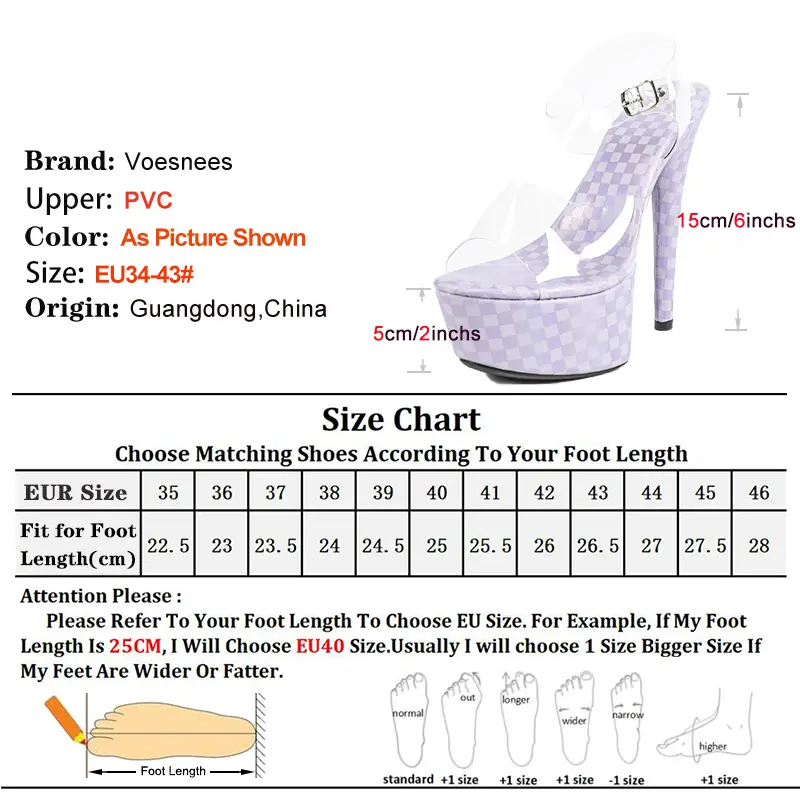 Transparent PVC Shoes For Women 15CM Fashion Platform Nightclub Club Sandals 2025 Summer Sexy Clear High Heels Sandalies Female