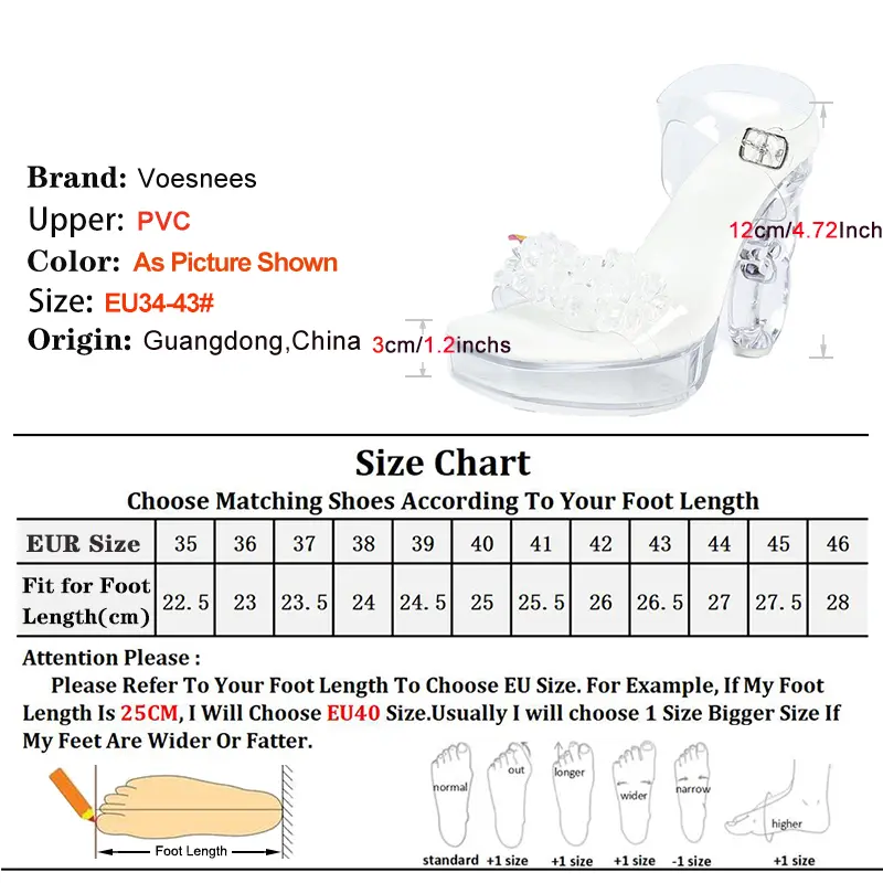 Crystal Transparent Shoes 12CM Clear Heels Fashion String Bead Summer Square Toe Party Sandals For Women In Buckle Strap White