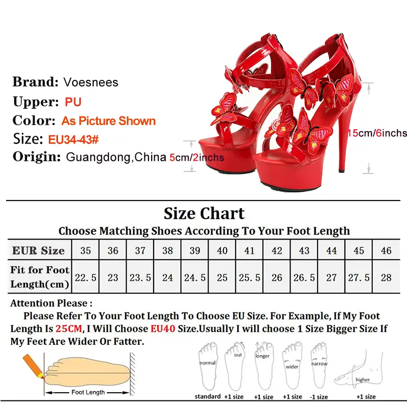 Nightclub Butterfly Sandals Rome Style Summer Ankle Strap Pole Dance Shoes Women Platforms 15CM Model Walking Show High Heels