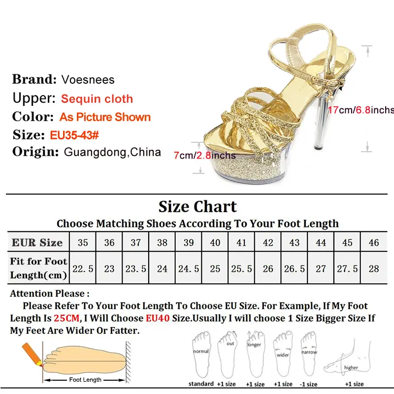 Super High Heel Sequined Sandals Woman Luxury Prom Shoes 17CM Stiletto Narrow-band Transparent Crystal Model Catwalk Show Shoes