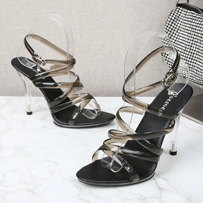 Sandals Women 2025 New Sexy Model Show Shoes 11CM Color Cross Vamp High Heels Gladiator Party Club Customized Stripper Shoes