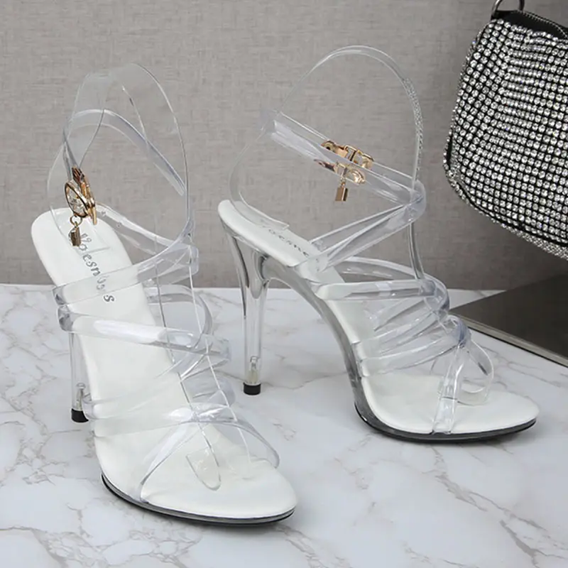 Sandals Women 2025 New Sexy Model Show Shoes 11CM Color Cross Vamp High Heels Gladiator Party Club Customized Stripper Shoes