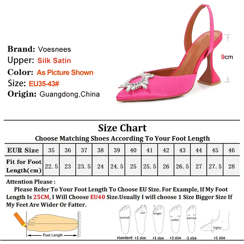 Rose Red High Heels Women Shoes Thin Heels Silk Satin Pointed Ladies Pumps Sunflower Crystal Diamond Buckle Sandals Party Shoes
