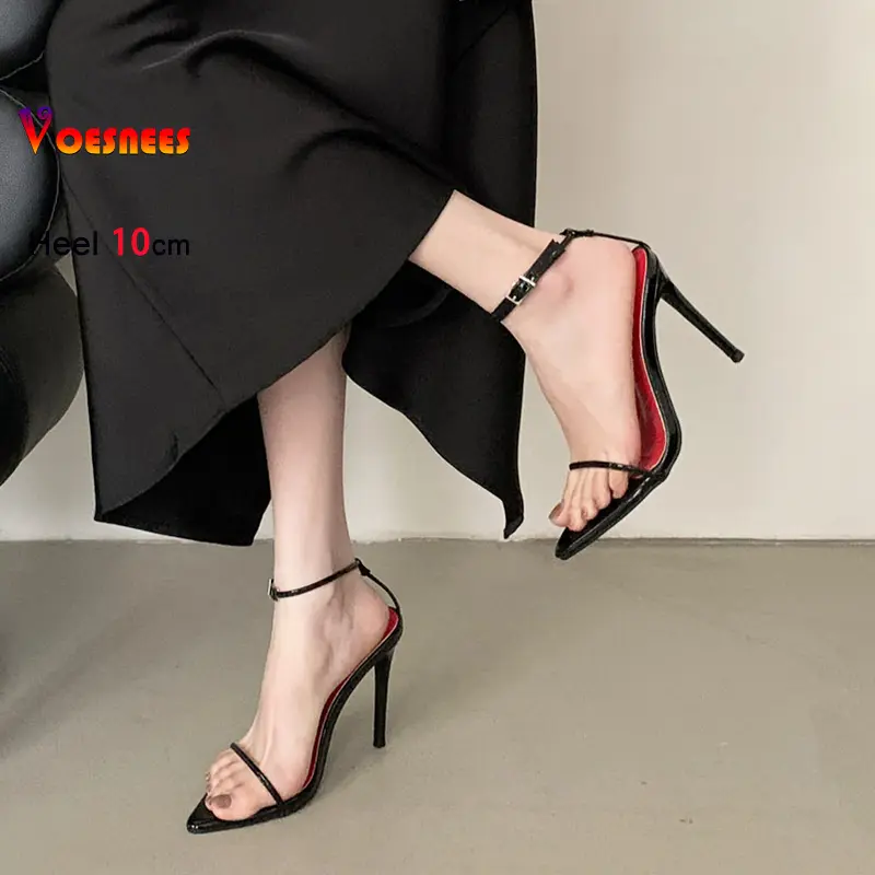 Sexy Thin Strap Women Sandals Summer 10CM Banquet High Heels 2025 New Designer Fashion Elegant Ladies Pointy Party Dress Shoes