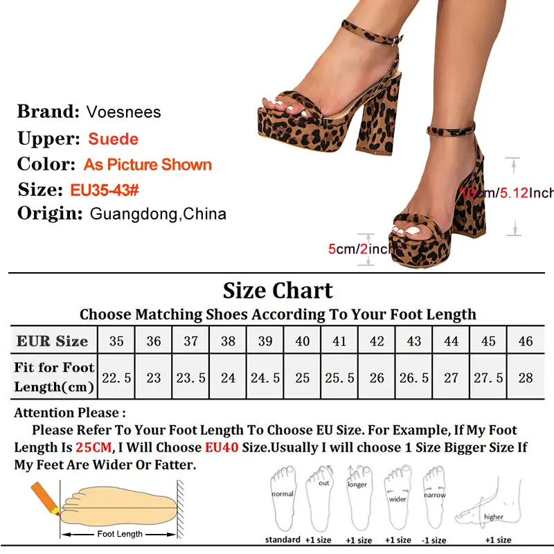 Suede Sandals Women Platform 13CM Square Heels Sexy Band Europe and America Nightclub Stage Shoes Summer Leopard Print Sandals