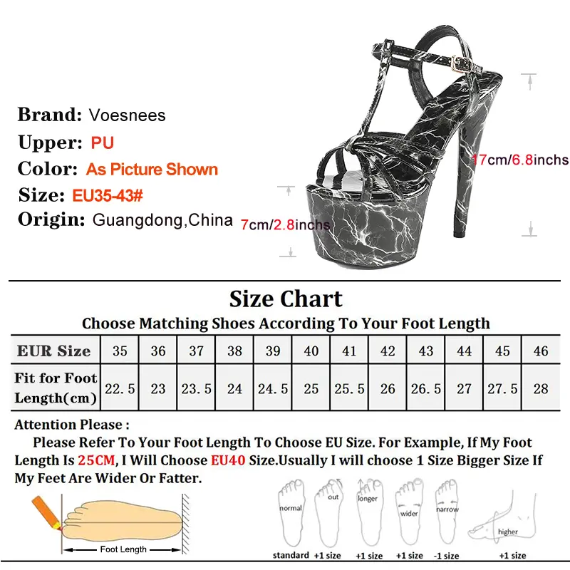 17CM Super High Heel Summer Pole Dance Shoes 13CM 15CM Stiletto Women Narrowband Fetish Sandals Plus Size Nightclub Dance Shoes