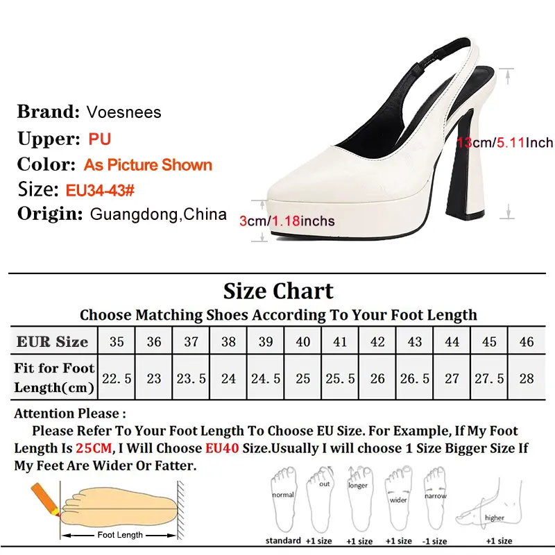 Summer Slingback High Heele 13CM White Pointed Thick Platform Women Shoes Shallow Mouth Europe and America Model Catwalk Pumps