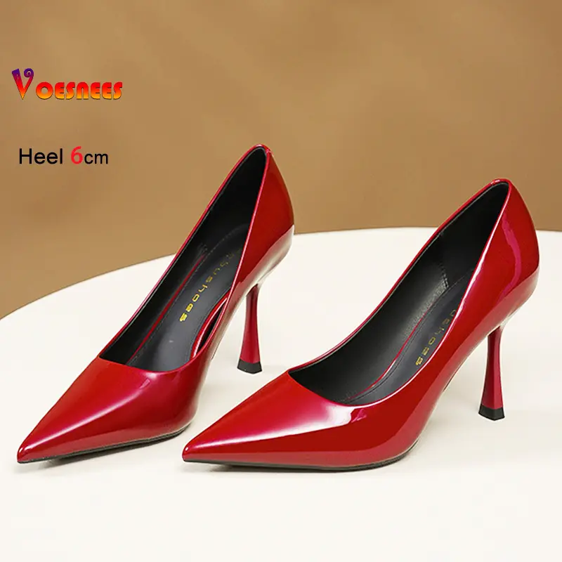 Elegant Women's Pumps 4CM 6CM 8CM High Heels Female 2025 New Fashion Pointed Shallow Mouth Wedding Party Dress Shoes Size 34-40