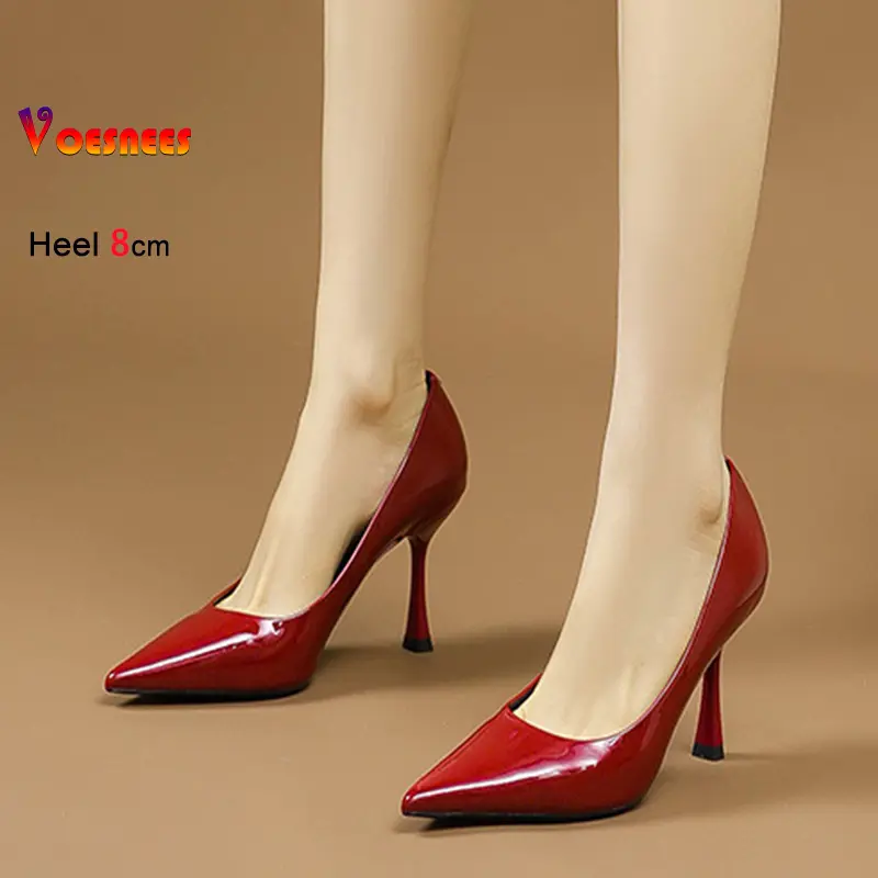 Elegant Women's Pumps 4CM 6CM 8CM High Heels Female 2025 New Fashion Pointed Shallow Mouth Wedding Party Dress Shoes Size 34-40
