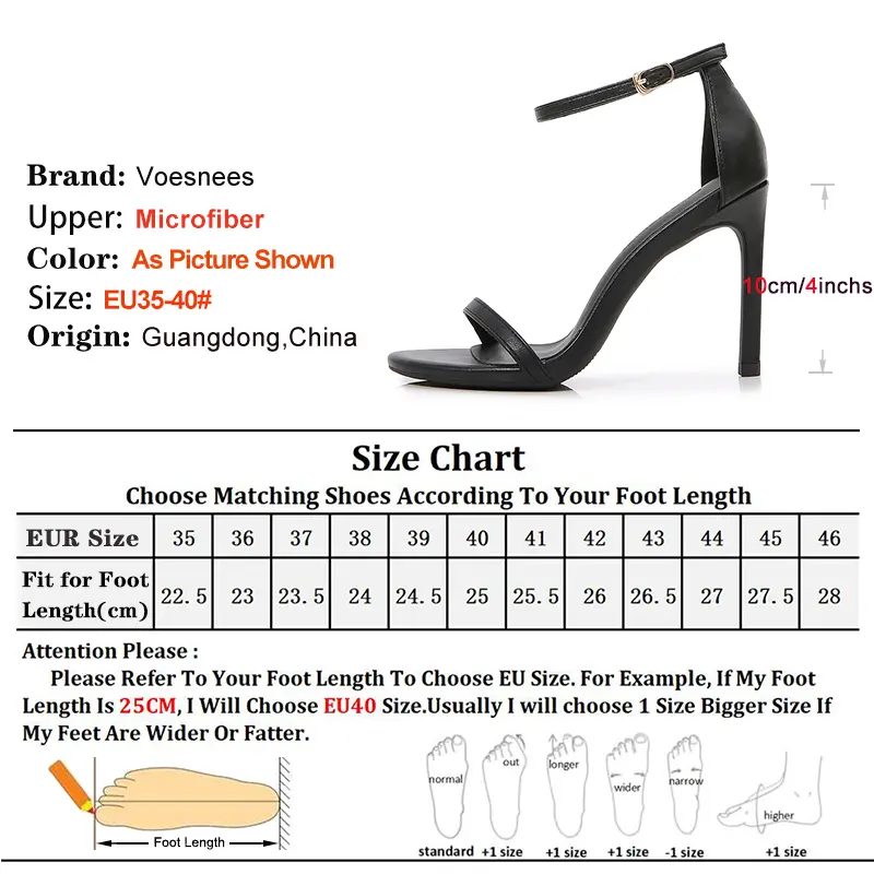 Basic Summer Outdoors Cover Heel Sandals Woman Thin Strip Ankle Strap simple Office Career Shoes 6CM 8CM 10CM Black High Heels