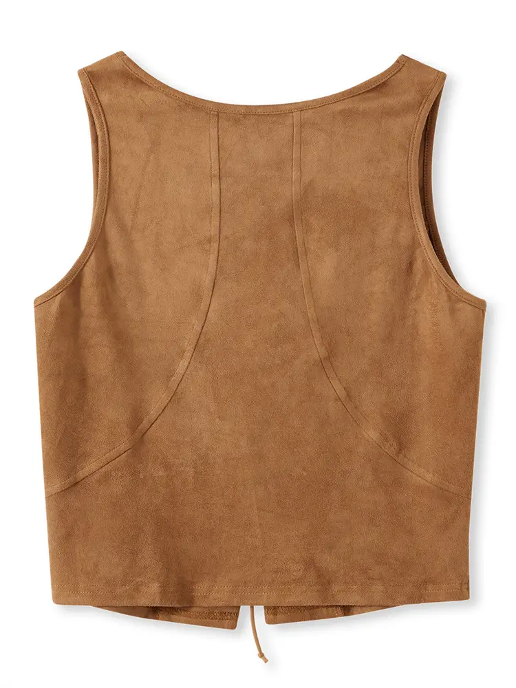 Women's Tie Bow Front Vest Stylish Embroidered V Neck Sleeveless Tank Tops for Summer