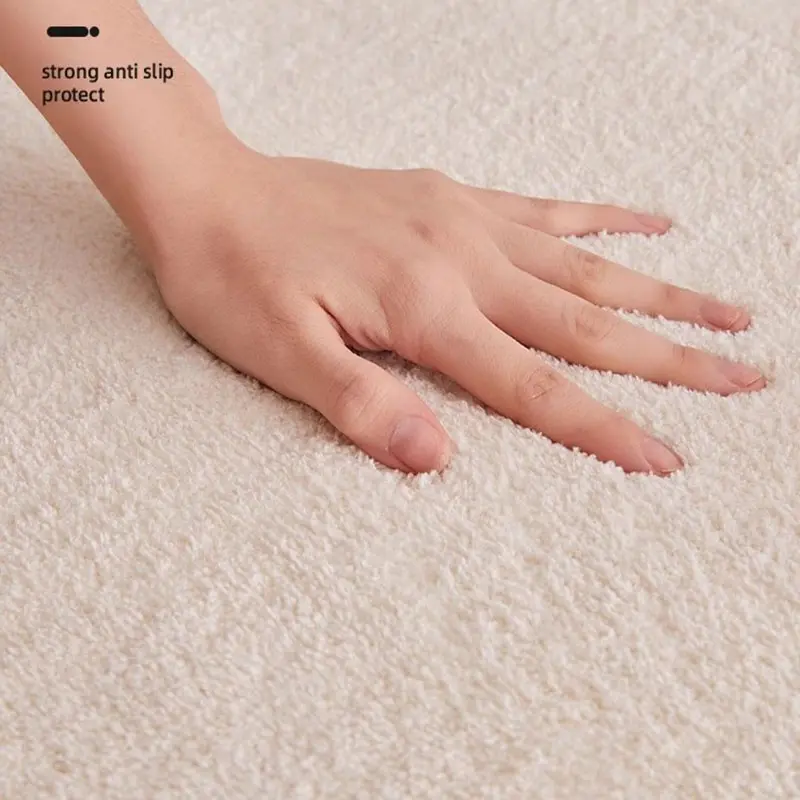 2025 New Grid Faux Cashmere Anti Slip Floor Mat Plush Carpet for Living Room Sofa Tea Table Soft Comfortable Bay Window Cushion